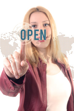 Young girl hand open