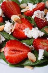 salad of fresh strawberries, spinach, almonds  macro