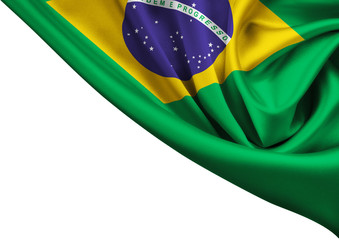 flag of Brazil crop isolated on white