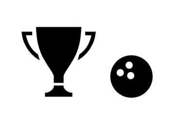 Boule de bowling et un trophée