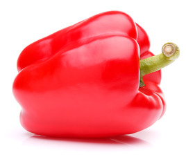 Red sweet bell pepper isolated on white background cutout