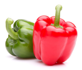 Sweet bell pepper isolated on white background cutout
