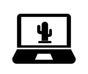 Cactus dans un &eacute;cran d'ordinateur