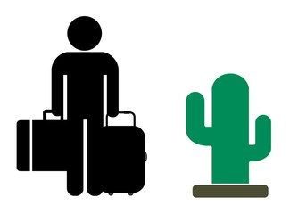 Cactus et un touriste