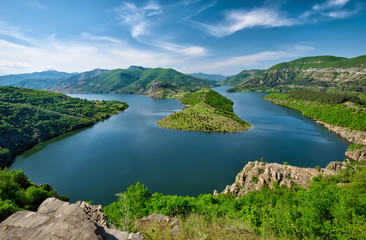 Panoramic view of Kardjali dam, Bulgaria