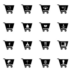 16 caddies de supermarché