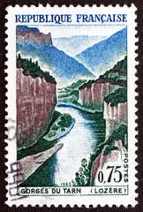 Postage stamp France 1965 Tarn Gorge, Lozere Mountains