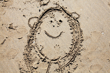 child's sand drawing