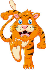 Tiger cartoon running