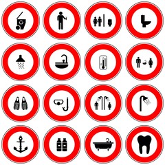 Symboles dans 16 panneaux de signalisation