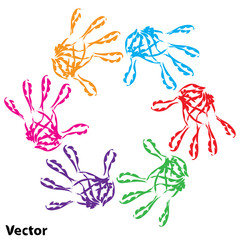Vector conceptual child hand circle