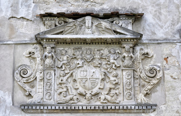Beautiful stone bas-relief over door