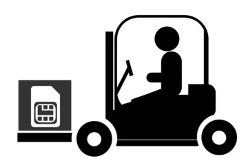 Carte SIM dans un monte-charges