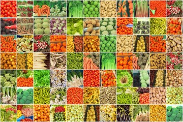 collage de nombreuses photographies de légumes