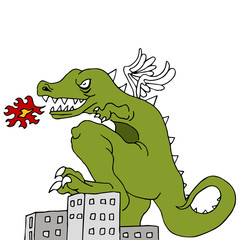 Monster Destroying City