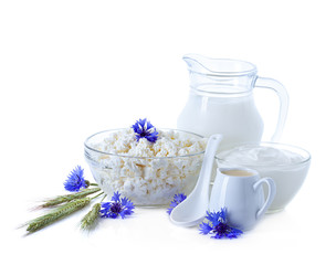 Dairy Products. Milk, cream, sour cream and cottage cheese