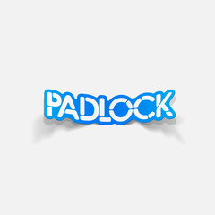 realistic design element: padlock
