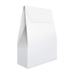 White Cardboard Carry Box Bag Packaging For Food, Gift