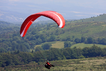paraglider over Dartmoor