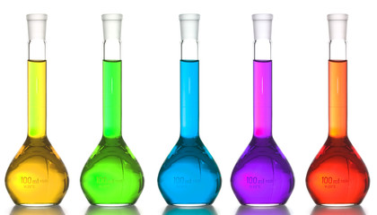Test-tubes isolated on white. Laboratory glassware