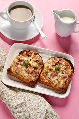 Warm open faced sandwiches for breakfast