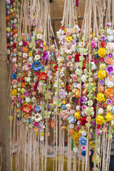 Handmade wreaths of flowers