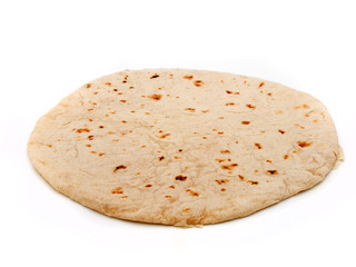 Turkish pita isolated on white background