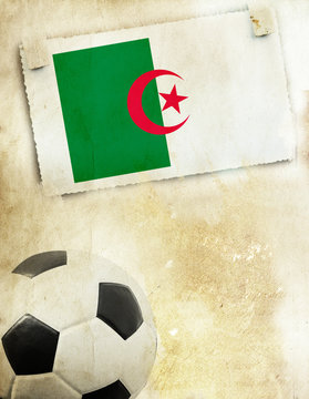 Photo Of Algeria Flag And Soccer Ball