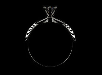 Golden Ring with Diamond. Jewelry background