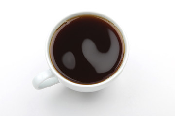 Top view of a cup of coffee