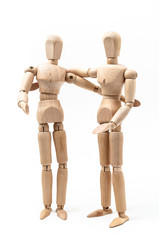 Zeichenpuppen Arm in Arm