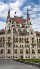 One of the entrances to the Hungarian Parliament