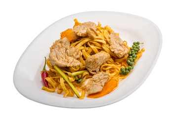 Fried noodles with pork