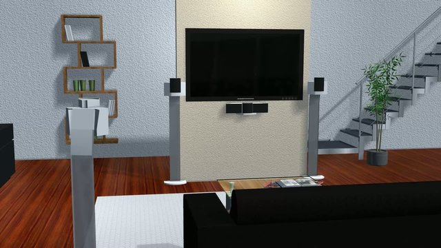 virtual studio room with animated green screen Flat TV