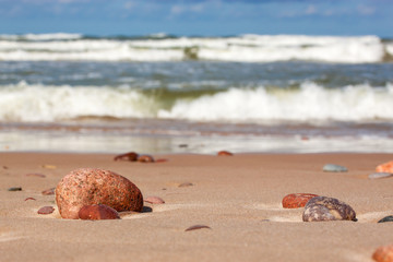 Stones on the beach. - 65573135