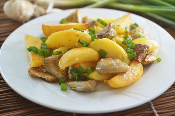 Roasted potatoes and artichokes