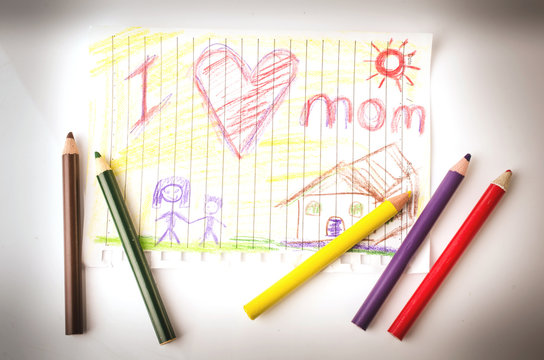 Child drawing of her mother for mother's day