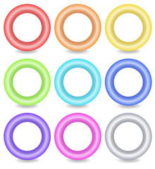 Colourful ring buttons