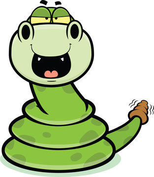 Happy Cartoon Rattle Snake