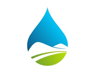 Fototapeta premium Logo symbol icon water drop and mountain springs nature vectors