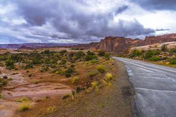 Rainstorm in the Arches National Park