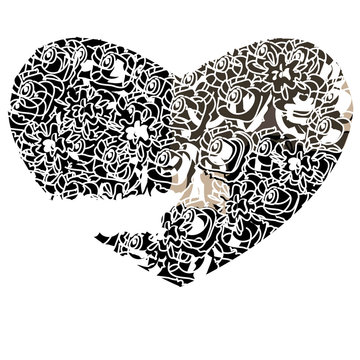 Heart on a white background in gothic style.