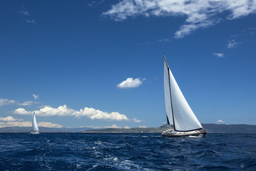 Fototapeta na wymiar Sailing regatta. Yachting. Luxury yachts.