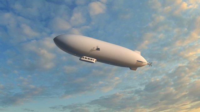 Zeppelin Airship fly over