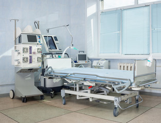 ICU hospital bed.