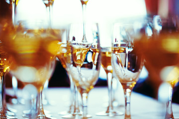 Celebration. Abstract picture of champagne glasses.
