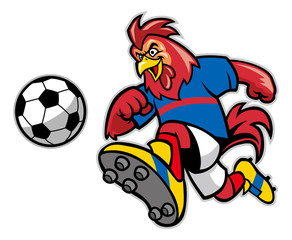 Fototapeta premium rooster soccer mascot