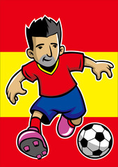 Spain soccer player with flag background