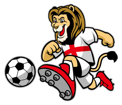 lion playing soccer