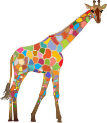 Colourful fantasy giraffe